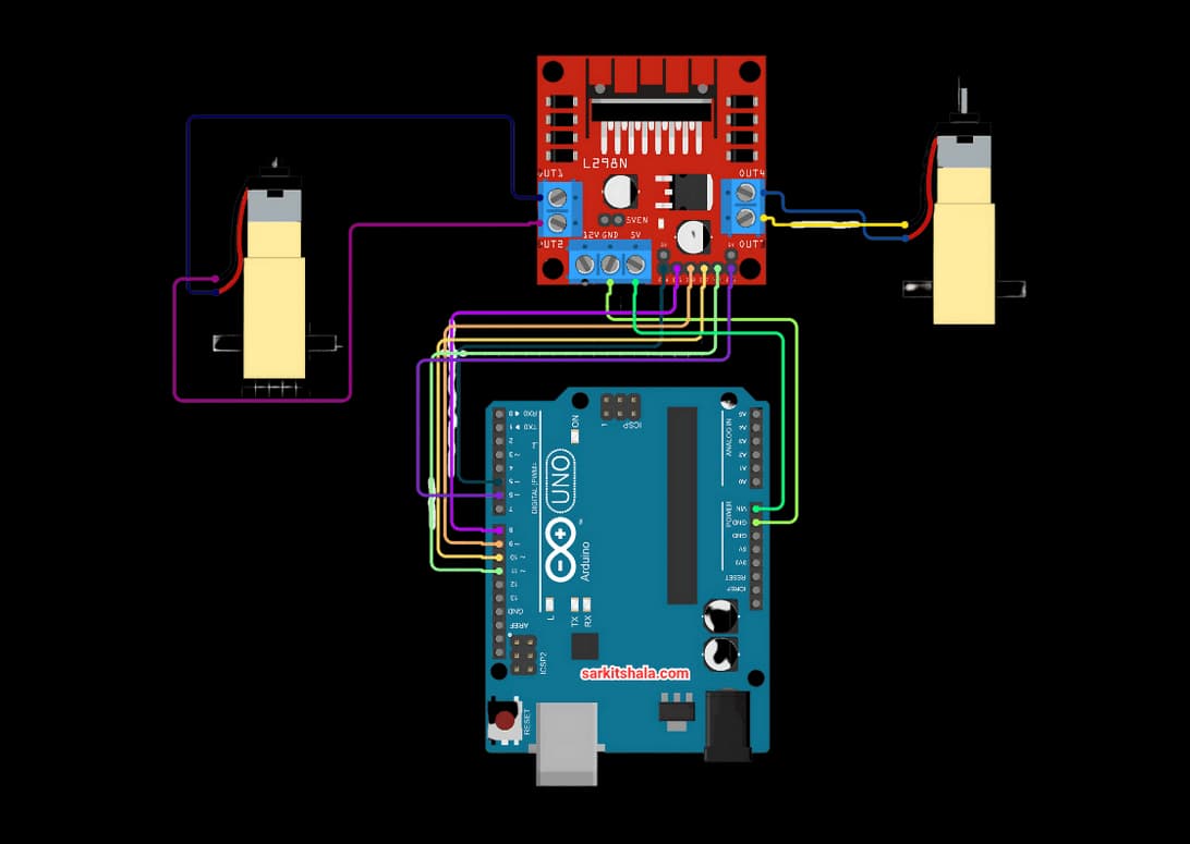 Ultimate Guide to Gear Motor Control with Arduino - Circuit Diagram
